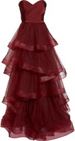 Thumbnail for your product : La Femme Strapless Layered Tulle Gown