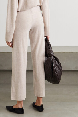 LE KASHA Trevise cable-knit organic cashmere wide-leg pants