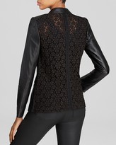 Thumbnail for your product : Lafayette 148 New York Stelly Lace Back Leather Jacket