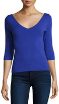 Thumbnail for your product : Milly Claire 3/4-Sleeve V-Neck Knit Top