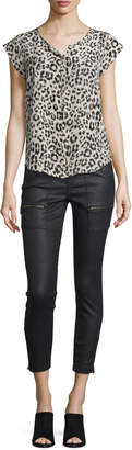 Joie Park Coated-Denim Cropped Skinny Jeans