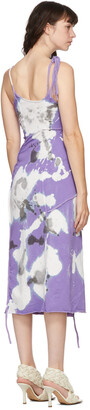 Ottolinger SSENSE Exclusive Purple & White Jersey Wrap Dress