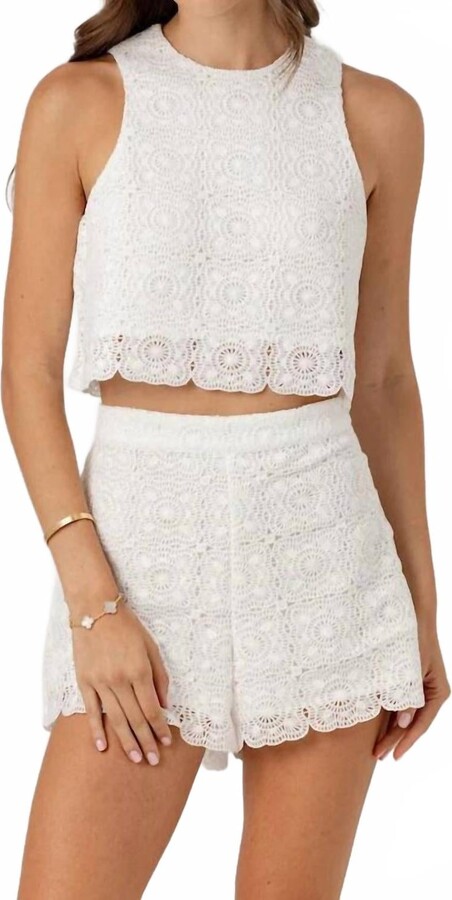 Sundays Chantae Top In White Coastal Lace