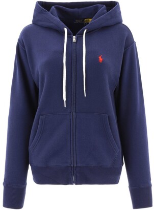 Polo Ralph Lauren Logo Embroidered Zipped Hoodie - ShopStyle