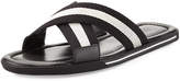 Thumbnail for your product : Bally Bonks Men's Trainspotting-Stripe Fabric Slide Sandal, Black/White