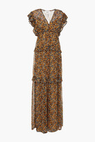 Thumbnail for your product : BA&SH Samanta ruffled printed georgette maxi dress