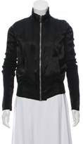 Thumbnail for your product : Rick Owens Knit-Trimmed Satin Jacket Black Knit-Trimmed Satin Jacket