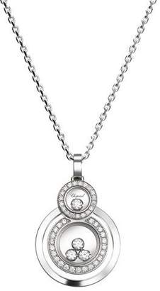 Chopard Happy Diamonds Stacked Circle Pendant Necklace in 18K White Gold