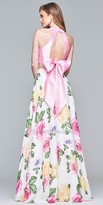 Thumbnail for your product : Faviana Two Piece Keyhole Open Back Floral Prom Dress
