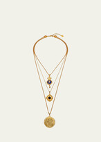 Thumbnail for your product : Ben-Amun 24k Gold Electroplate Triple Charms Necklace