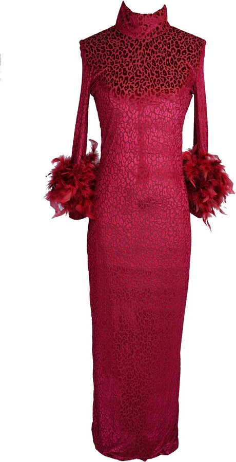 Jennafer Grace Red Catroux Dress In Crimson Night