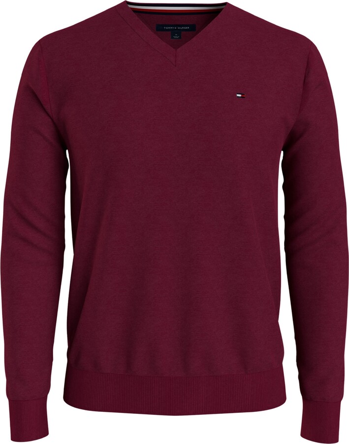 Tommy Hilfiger Men's Signature Stripe Tipped Cricket V-Neck Sweater -  ShopStyle