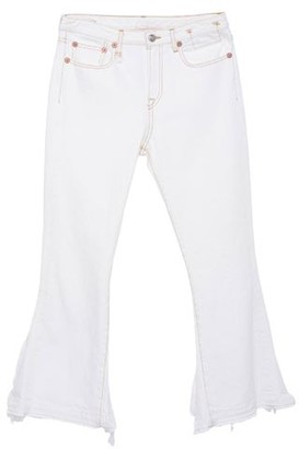 white jeans fringe bottom
