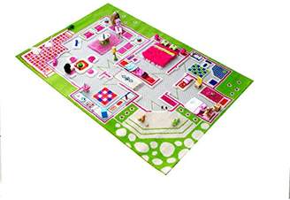 Little Helper 3D Childrens Play Rug in Playhouse Design, Green/Multicoloured (80 x 150cm)
