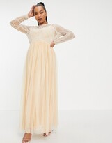 Thumbnail for your product : ASOS Curve DESIGN Curve embellished bodice maxi dress with tulle skirt