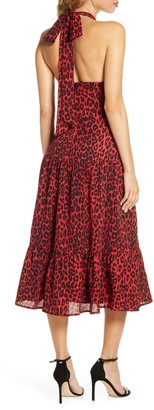Sam Edelman Leopard Print Halter Midi Dress