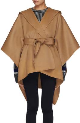 Theory Belted wool-cashmere melton poncho