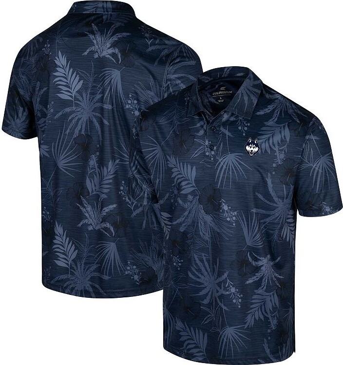 Men's Colosseum Navy UConn Huskies Palms Polo