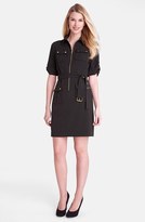Thumbnail for your product : Tahari Zip Front Belted Shirtdress