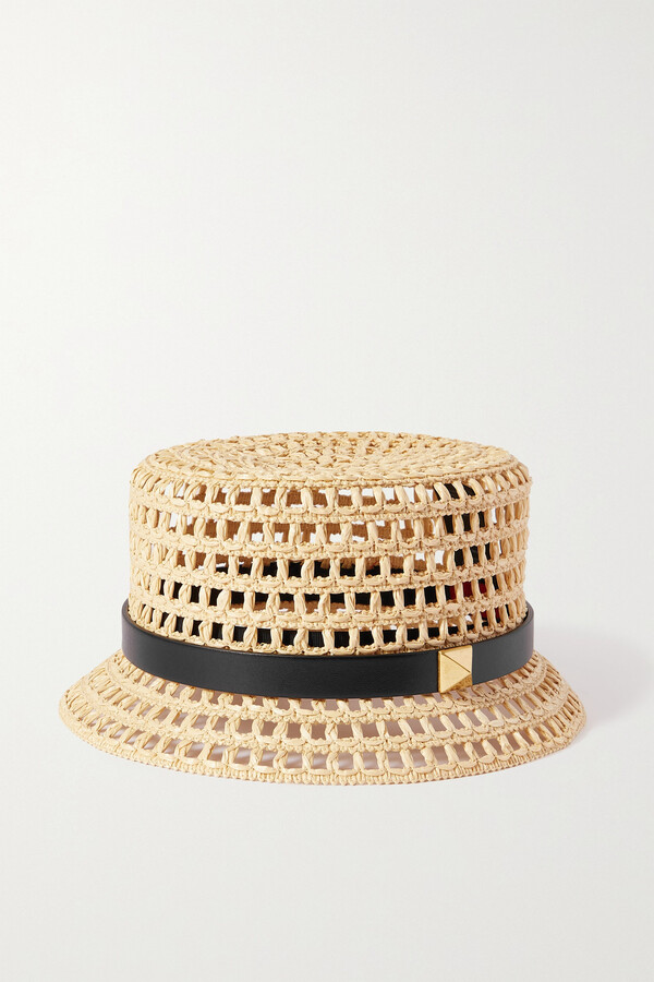 ハット VALENTINO SS25 Straw bucket hat (6W2HGA40JEJ 9SX) Valentino Garavani V-Signature Braided Straw Bucket Hat