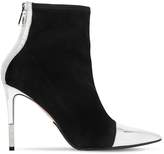 Thumbnail for your product : Balmain 110mm Blair Suede & Metallic Ankle Boots