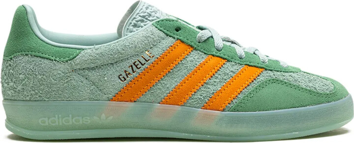 Adidas Gazelle Indoor Hazy Green Crew Yellow adidas Gazelle Indoor "Hazy Green/Crew Yellow" sneakers - ShopStyle