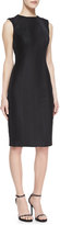 Thumbnail for your product : Monique Lhuillier Sheath Dress With Leather Trim