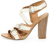 Thumbnail for your product : Ivanka Trump span class="product-displayname"]Berni Leather Strappy Chunky Sandal, Natural [/span]
