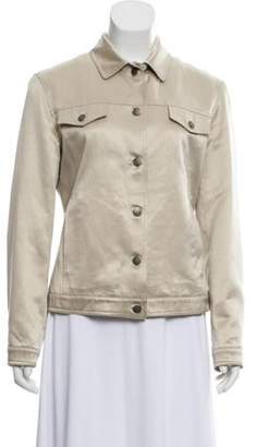 Burberry Long Sleeve Button-Up Jacket Beige Long Sleeve Button-Up Jacket