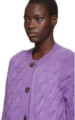 Sjyp Purple Cable Knit Cardigan
