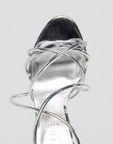 Thumbnail for your product : Office Spindle Silver Mirror Strappy Heeled Sandals