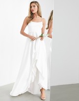 Thumbnail for your product : ASOS EDITION Rosie satin cami wedding dress with square neck