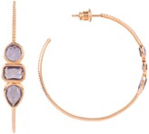 Thumbnail for your product : Venice Gemstone Hoop Earring Rose Gold Amethyst