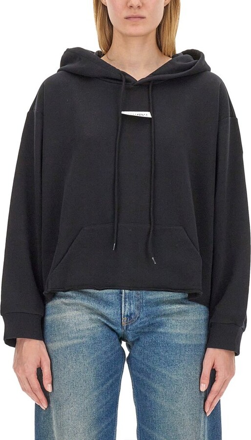 MM6 MAISON MARGIELA Logo Patch Drawstring Hoodie
