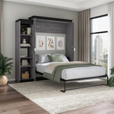 Thumbnail for your product : Brayden Studio Ailed Queen Murphy Bed with Narrow Shelving Unit (85W)
