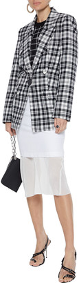 Alexander Wang Leather-trimmed Checked Wool Blazer