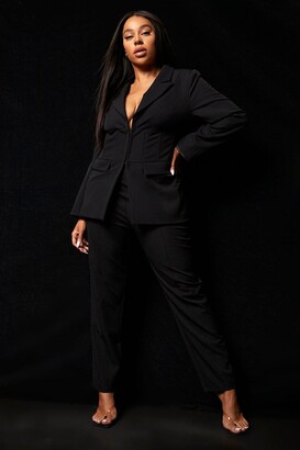 black pant suits plus size