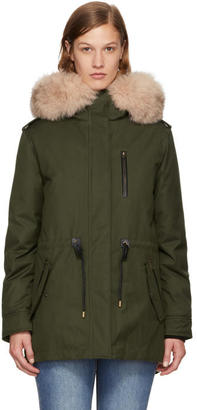 Mackage SSENSE Exclusive Green and Pink Down Chara Parka