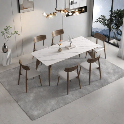 dujinlong home White rock slab dining table