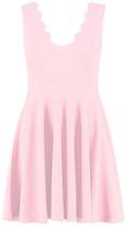 Thumbnail for your product : boohoo Scallop Plunge Skater Dress