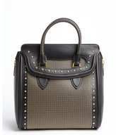Thumbnail for your product : Alexander McQueen black leather studded top handle bag