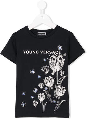 Versace floral logo print T-shirt