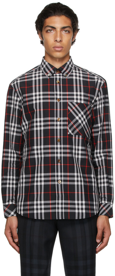 Mens Burberry Check Cuff Shirt | Shop the world's largest collection 