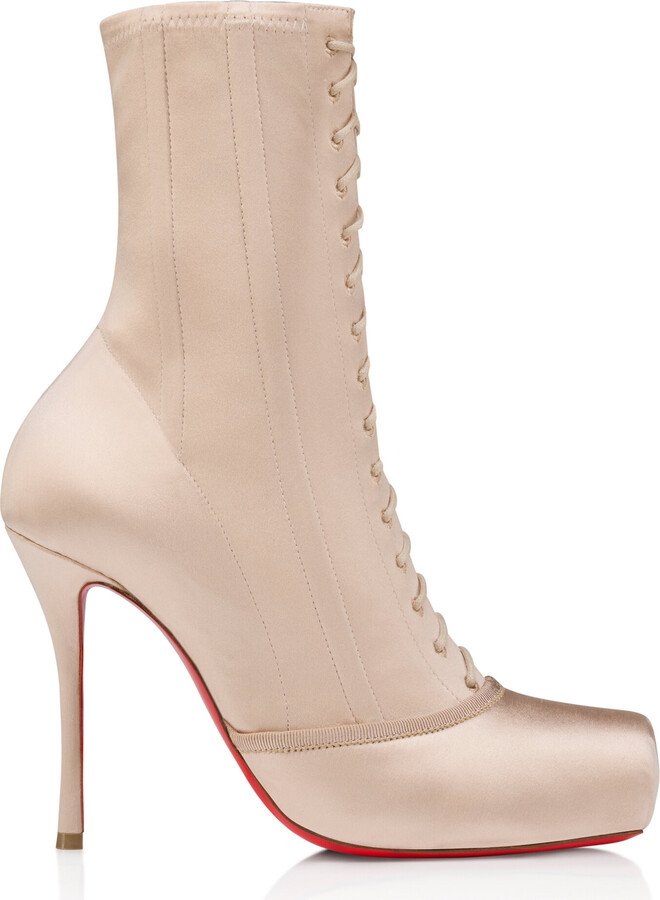 Christian Louboutin Pavlova 100mm Crepe-Satin Ankle Boots