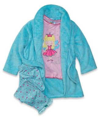 Baby Buns Sparkle and Shine Size 12M 3-Piece Robe and Pajama Set in Mint