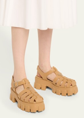 Prada Rubber Logo Chunky-Sole Fisherman Sandals - ShopStyle