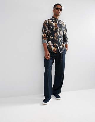 Selected Slim Fit Shirt With All Over Print