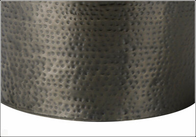 Orren Ellis Contemporary Cone-Shaped Drum Accent Table With Silver Grey Metal Finish For Modern Living Rooms And Bedrooms