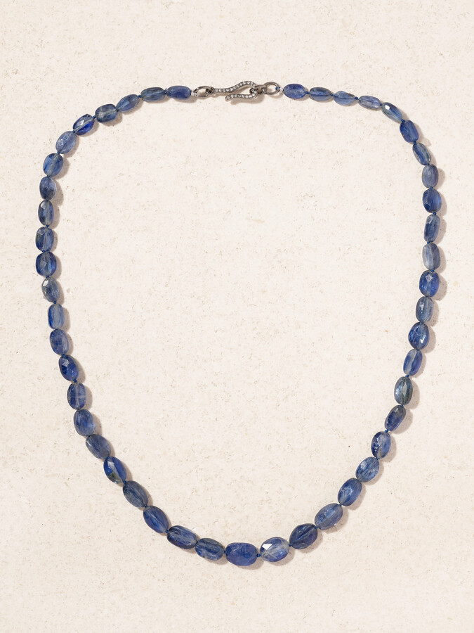 Ileana Makri 18-karat White Gold, Sterling Silver, Kyanite And Diamond Necklace - One size