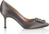 Thumbnail for your product : Manolo Blahnik Hangisi 70MM Crystal-Embellished Satin Pumps